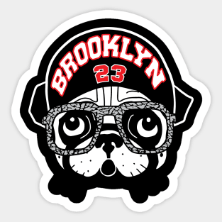 Brooklyn Pug 23 Elephant Skin Glasses Sticker